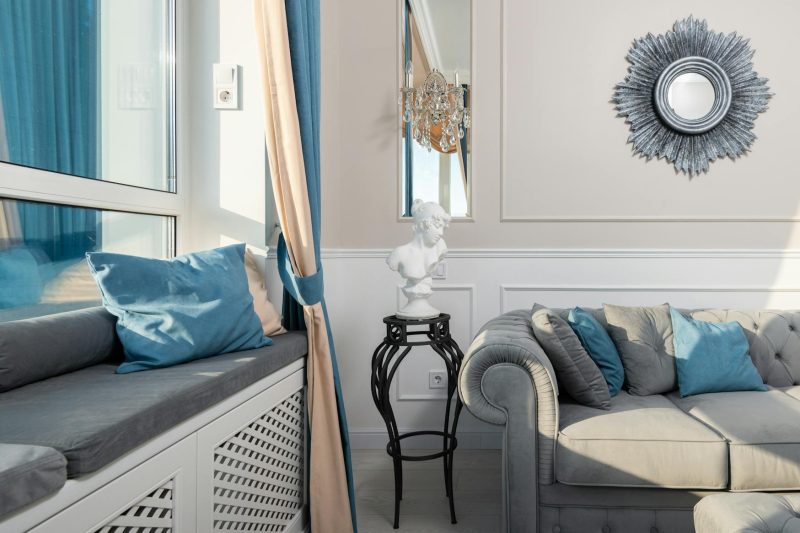 Home 134 Contemporary room interior with decorative cushions on sofa 1780419645